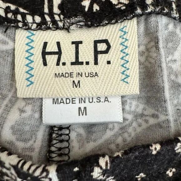 H.I. P Retro Aztec Tribal Soft White Black Y2K Flare Bell Pull on SZ M #1943 - Picture 7 of 14